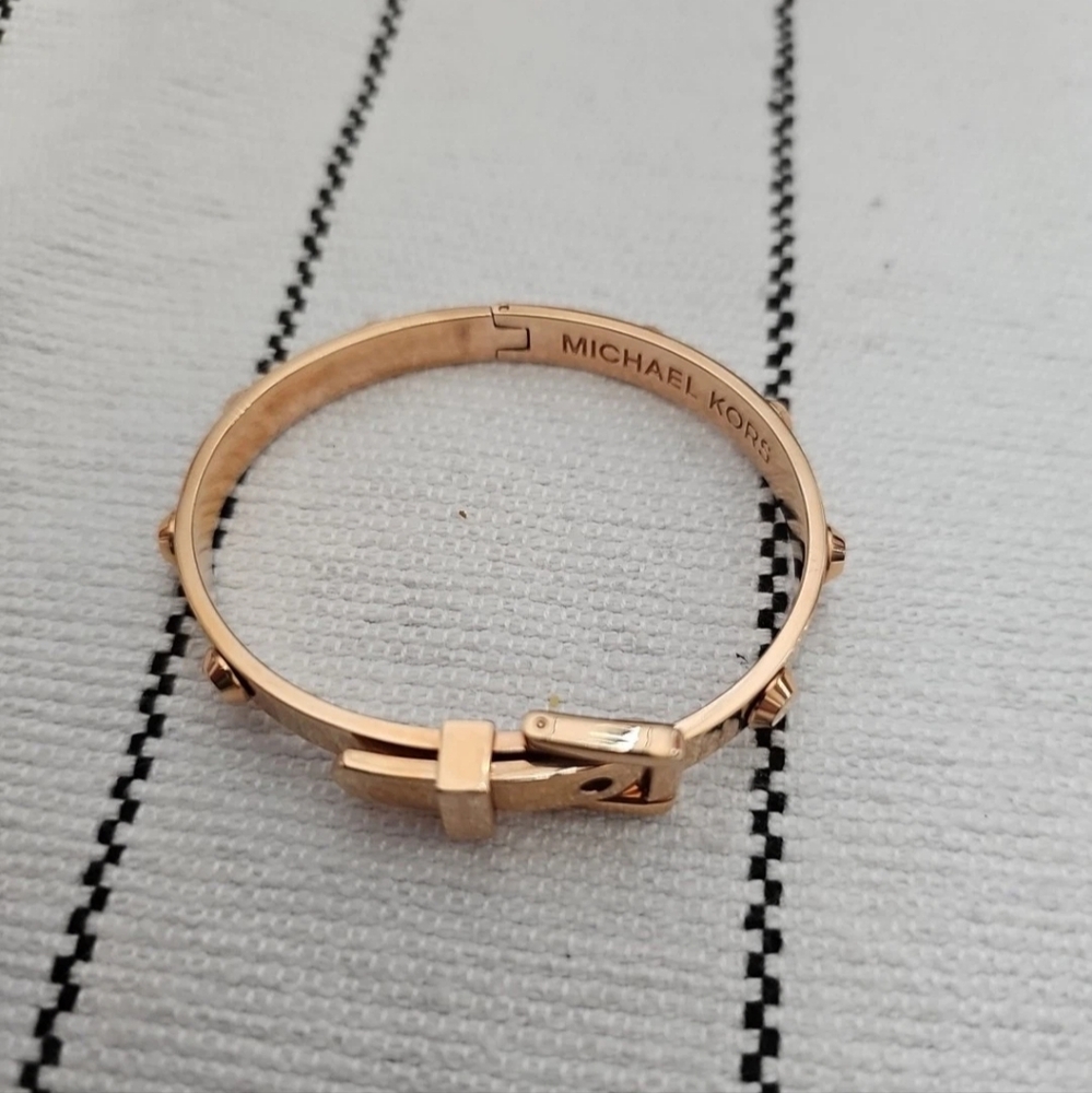 Michael Kors Rose Gold Buckle Cufflink Bracelet